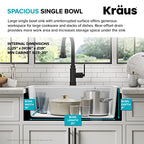 Bellucci 28 inch Granite Workstation Drop In Top Mount Single Bowl Kitchen Sink in Metallic Grey with Accessories (28 Inch / Gray)