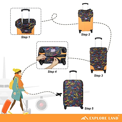 Travel Luggage Cover Fits 31 (XL / Stamp)