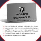 2 Pack RFID Blocking Card for Credit Debit ID Card (Grey)