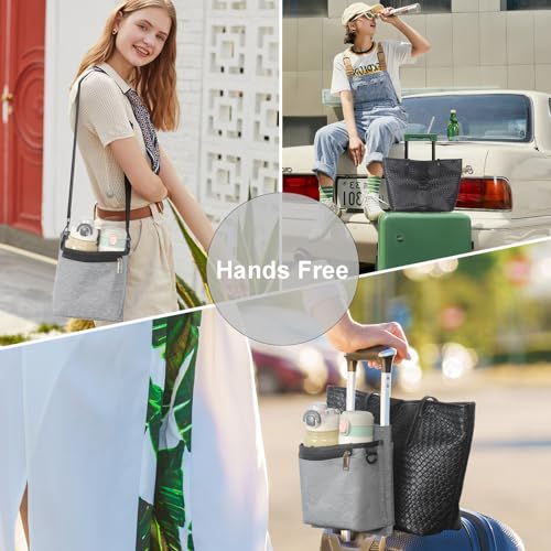 Luggage Travel Cup Holder with Luggage Straps (Grey)