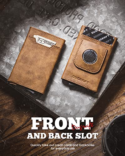 Pop Up Wallet Compatible with AirTag (Brown)