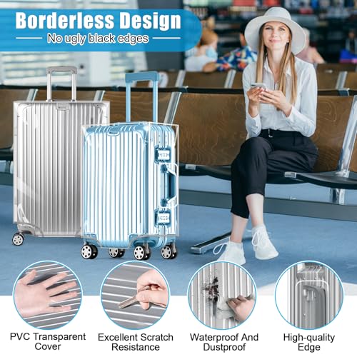 Clear PVC Suitcase Cover Tough Protector (32inch / 90%clear 10%grey)
