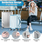 Clear PVC Suitcase Cover Tough Protector (32inch / 90%clear 10%grey)