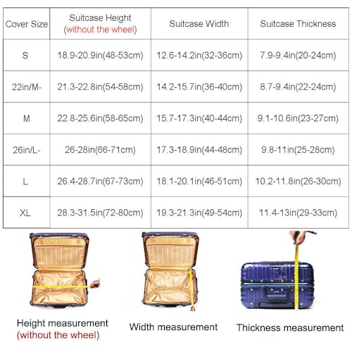 Thicker Luggage Cover Elastic Suitcase Cover Protector Fits 18 (Butterfly / L)
