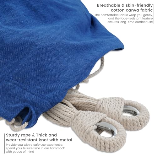 Double Hammock with 9ft Space (Black Frame- Blue)