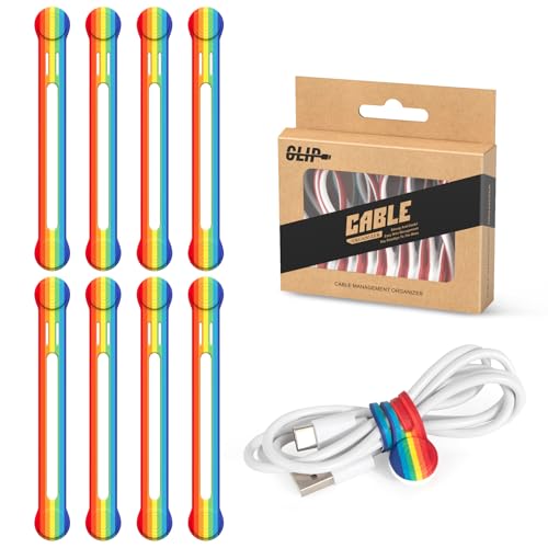 8 Pack Magnetic Cable Tie (M-size / Rainbow Color)