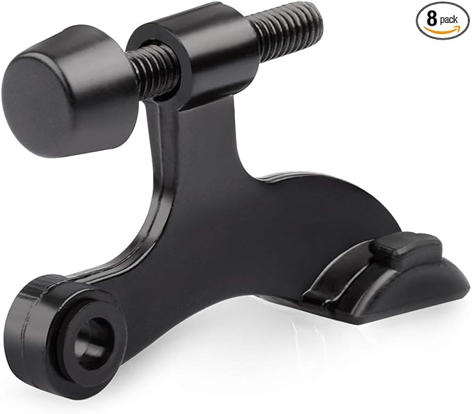 HOMOTEK 8 Pack Hinge Pin Black Door Stopper, Adjustable Deluxe Heavy Duty Door by HOMOTEK