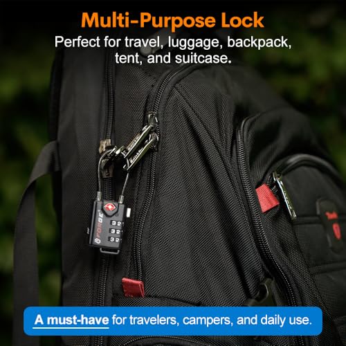 TSA Approved Luggage Locks (4 Colors Cable 4 Pack)