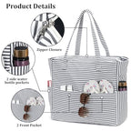 Large Beach Bag for Women (Black and White)