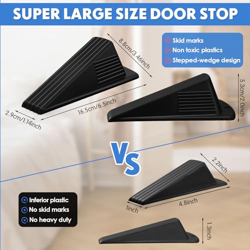 2 Pcs Jumbo Door Stoppers Heavy Duty Rubber Doorstop