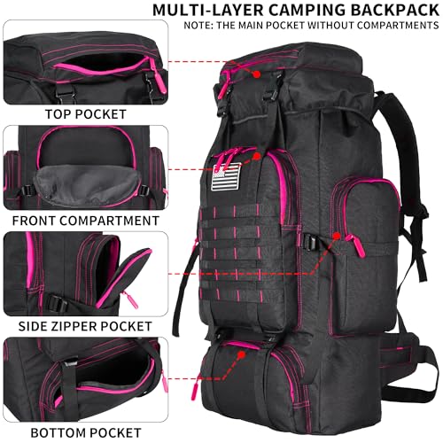 Hiking Backpack for Men 70L (70l-blackrose)