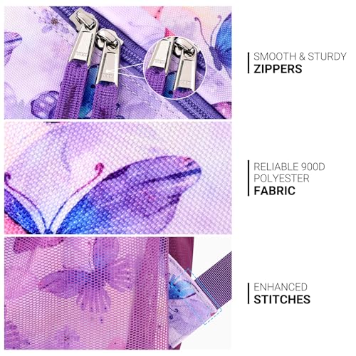 26L Backpack for College (Butterfly Purple / 16.5 Inch)