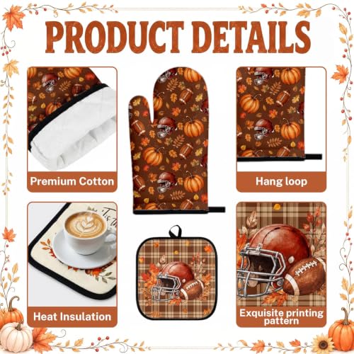 Fall Football Kitchen Decor Set (Brown Fall Football)