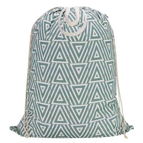 Canvas Laundry Bag with Handles & Drawstring 30"Wx35"H (Geom SlateGreen L+ / L+ 30"Wx 35"H┃1 Pack)