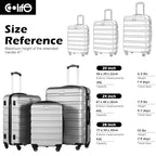 Luggage Set 3 Piece Lightweight Durable Hardshell (Sliver)