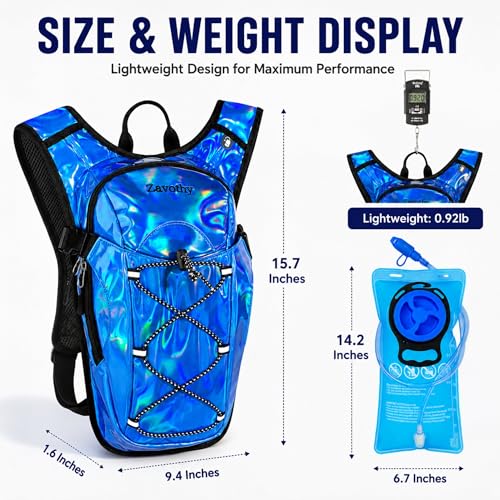 Rave Hydration Backpack with 2L Water Bladder (Dark Blue / 2L Bladder)