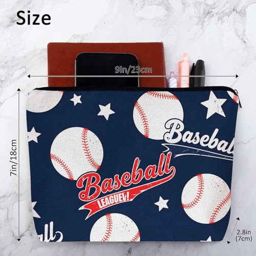 Baseball Makeup Organizer Bag Cosmetic Bag For Men Women (9 x 7.1 inch / Baseball)
