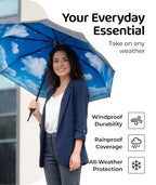 Repel Windproof Travel Umbrella (Blue Sky 1-Pack / Standard)