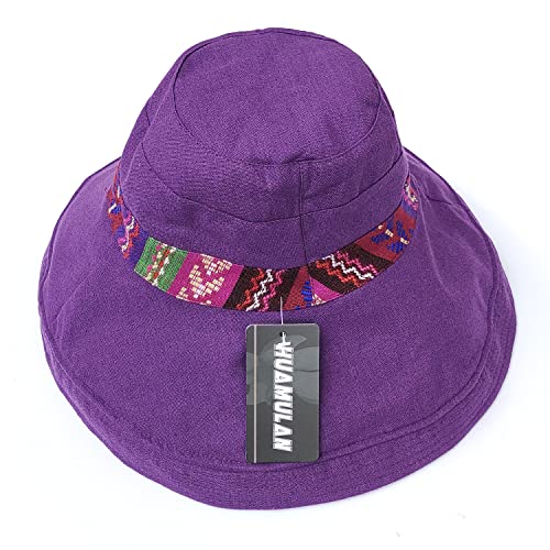 Women Summer Wide Brim Sun Hat Bucket Fishing Hats UV Protection (Medium / Qf001-zise)