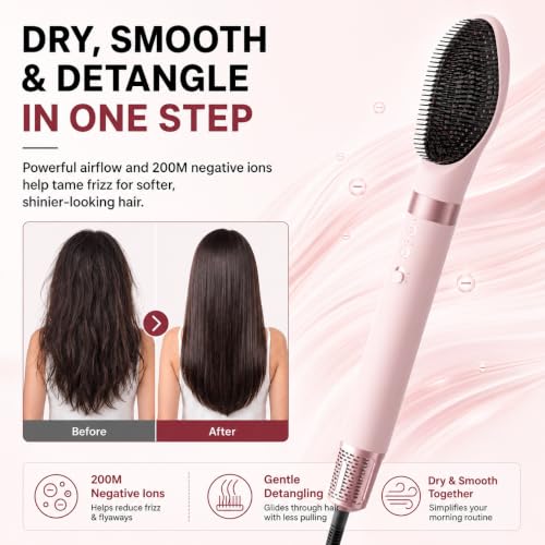 5 in 1 Hot Air Styler Wrap for Fast Drying (Pink)