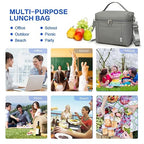 NOL 8L Insulated Lunch Bag for Women (Cool Gray / Medium (8 Liters))