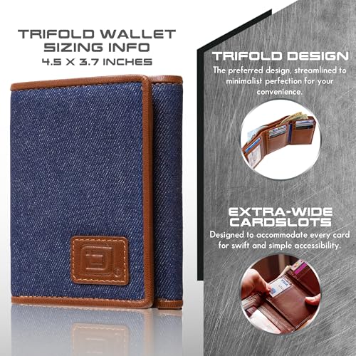 Extra Capacity Trifold Wallet for Men (IDSH7003-ID-den)