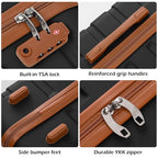 Luggage Set 3 Piece Lightweight Durable Hardshell (Apricot Navy)