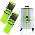 80In Luggage Straps for Suitcase Travel Long Belt Accessories (2Pcs Green / 80 In Fix)