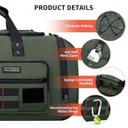 Duffle Bag for Men 3 in 1 Convertible 40L Nylon Gym Travel Backpack (Army Green)