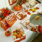 10 Pcs Fall Thanksgiving Turkey Kitchen Decor Set Orange (Yellow / Trendy Style)