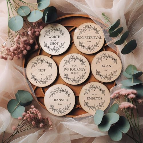 Wooden IVF Journey Milestone Cards