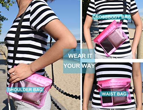 Waterproof Pouch with Waist Strap (Pink & Case)