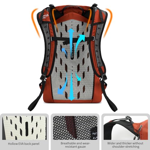 Hiking Hydration Backpack with 2L (Orange-3L Water Bladder)