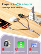 2026 Travel Essentials for Apple Watch Charger (Grey / 1pack-4ft)
