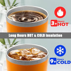 20oz Tumbler Insulated Coffee Tumblers with Lid Stainless Steel Orange 1P (Orange)