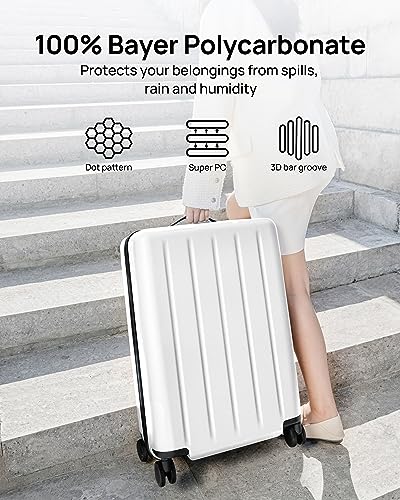 Carry On Suitcase (06-Solid White (Danube) / Carry-On 20-Inch)