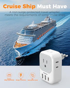 Italy Travel Plug Adapter (White grey-Type L)