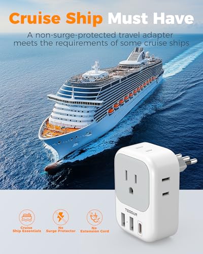 Italy Travel Plug Adapter (White grey-Type L)