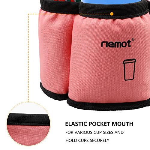 Luggage Travel Cup Holder Free Hand Drink Carrier (No Hook & Loop: Pink)