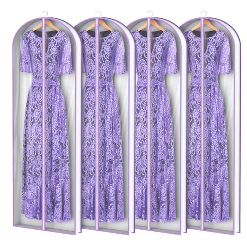 Garment Bags for Long Dress Wedding Dress Bags for Gowns Long 72 in (72"-4pcs)