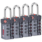 4 Digit Combination Lock (Grey 4 Pack)