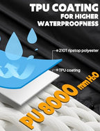 Hooded Rain Poncho for Adult Waterproof Lightweight Raincoat (Z-black(with Zipper))