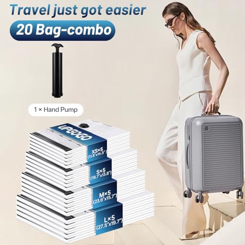 Travel Vacuum Bags for Luggage with Hand Pump (20 Combo)