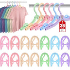 36 Pcs Travel Hangers Portable Foldable Travel Hanger Organizer (Brilliant Multi)