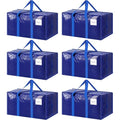 6 Pack Extra Heavy Duty Large Moving Bags with Strong Zipper (Blue / 6 Pack)