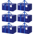 6 Pack Extra Heavy Duty Large Moving Bags with Strong Zipper (Blue / 6 Pack)