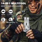 14-In-1 Multitool Pliers，Premium Portable Multi Tool ，with Safety Locking Professional Stainless Steel Multitool Pliers Pocket Knife,Apply to Survival, Camping