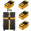 Luggage Straps for Suitcases TSA Approved Travel Belt 4 Pack by Chelmon (Yellow)