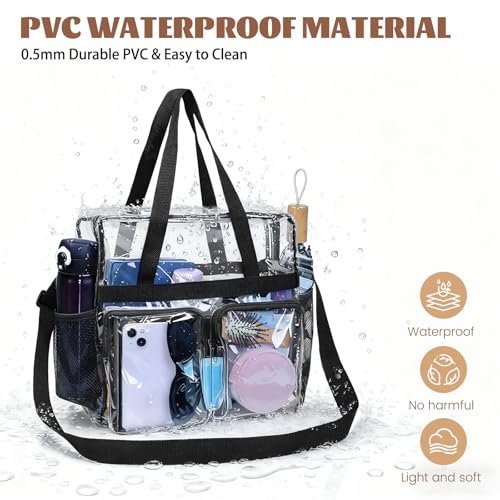 Travel Toiletry Bag with Jewelry Organizer (Clear Black 03)