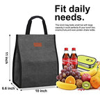 Lunch Bags for Women Insulated Reusable Lunch Tote with Internal Pocket (Charcoal Grey / 2 pack)